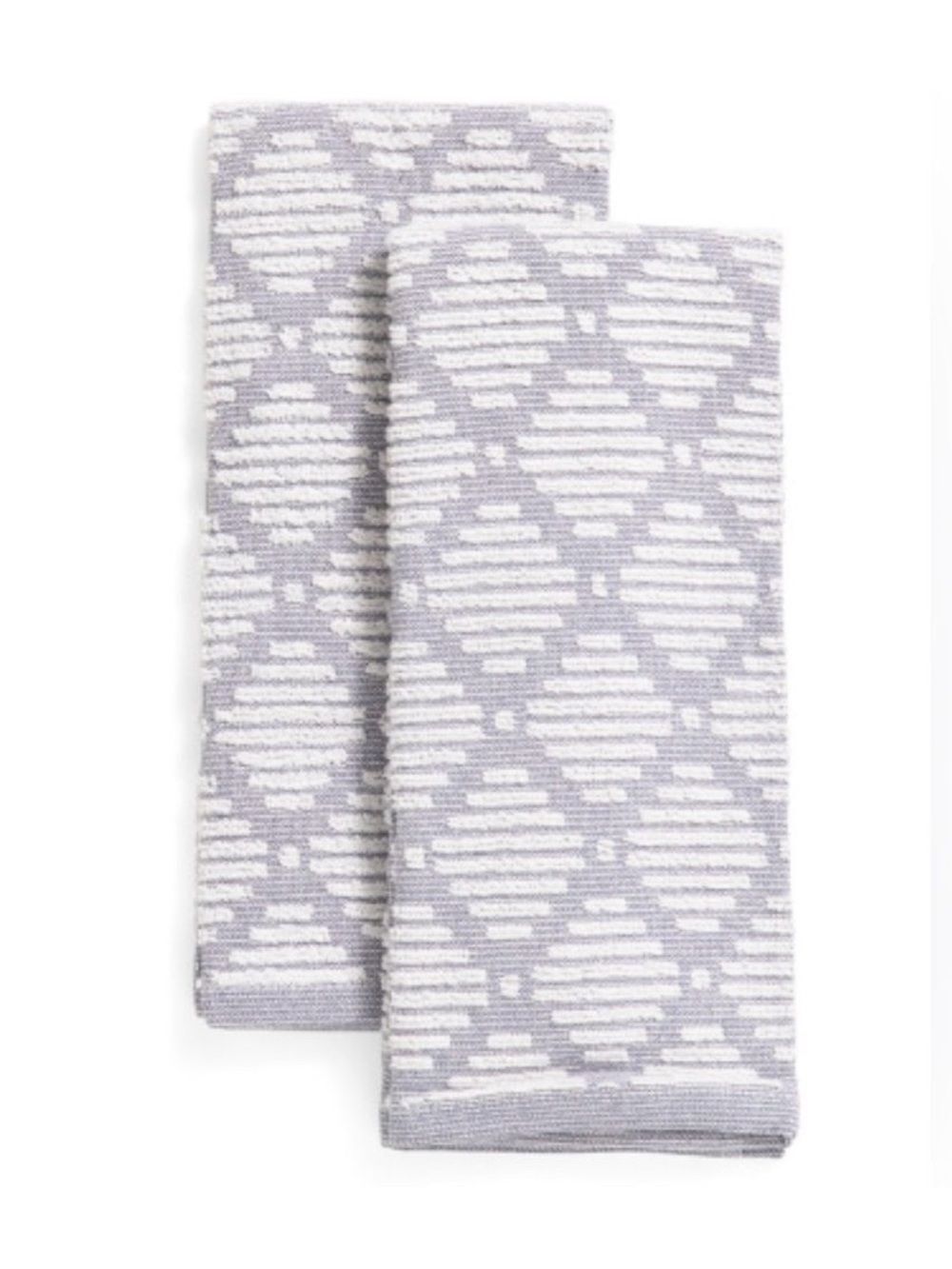 CUISINART Bearing Sea Gray White Bleach Friendly Cotton Tea Kitchen Towels 2 pk